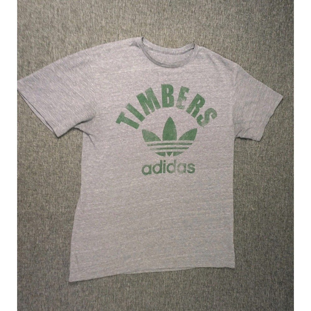 Adidas Men's Portland Timbers Gray Graphic Logo Crew Neck T-Shirt Size Medium